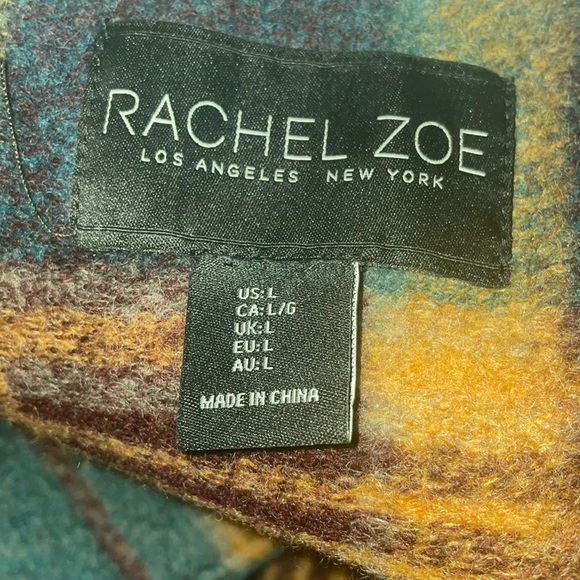 RACHEL ZOE PLAID WOOL RETRO BLAZER PEA COAT. - Picture 3 of 9